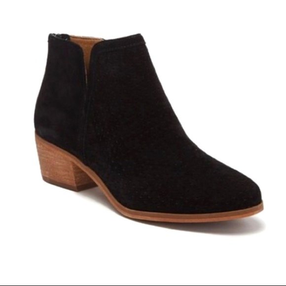 Susina Shoes - Susina Kyle Black Perforated Suede Ankle Bootie 11